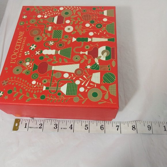 L'Occitane Holiday Red Gift Box empty NEW - Picture 3 of 6